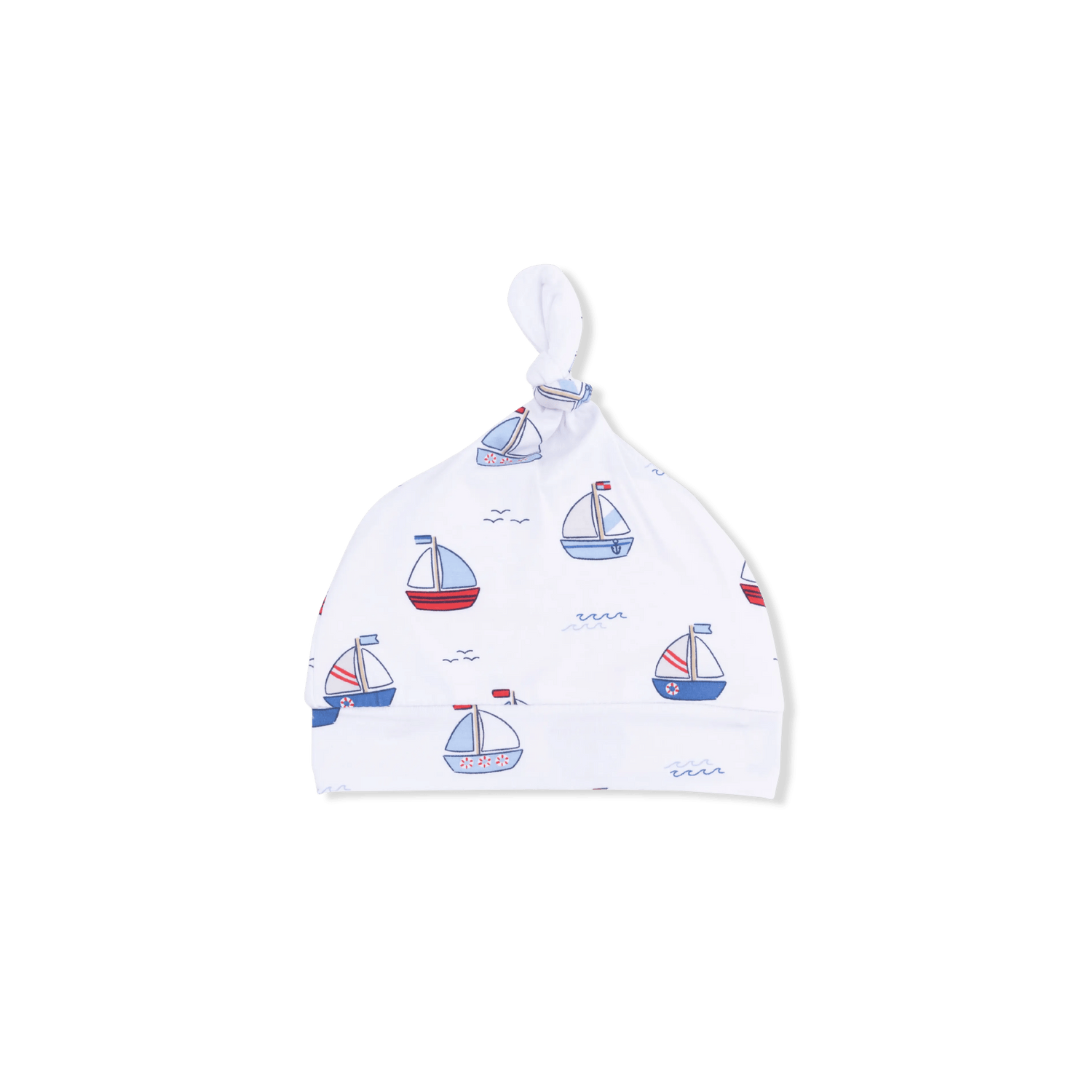 Bubbly Sailboats Blue - Knotted Hat - Baby & Toddler Clothing, Bib, Swim cap, Hat | Everetts Place