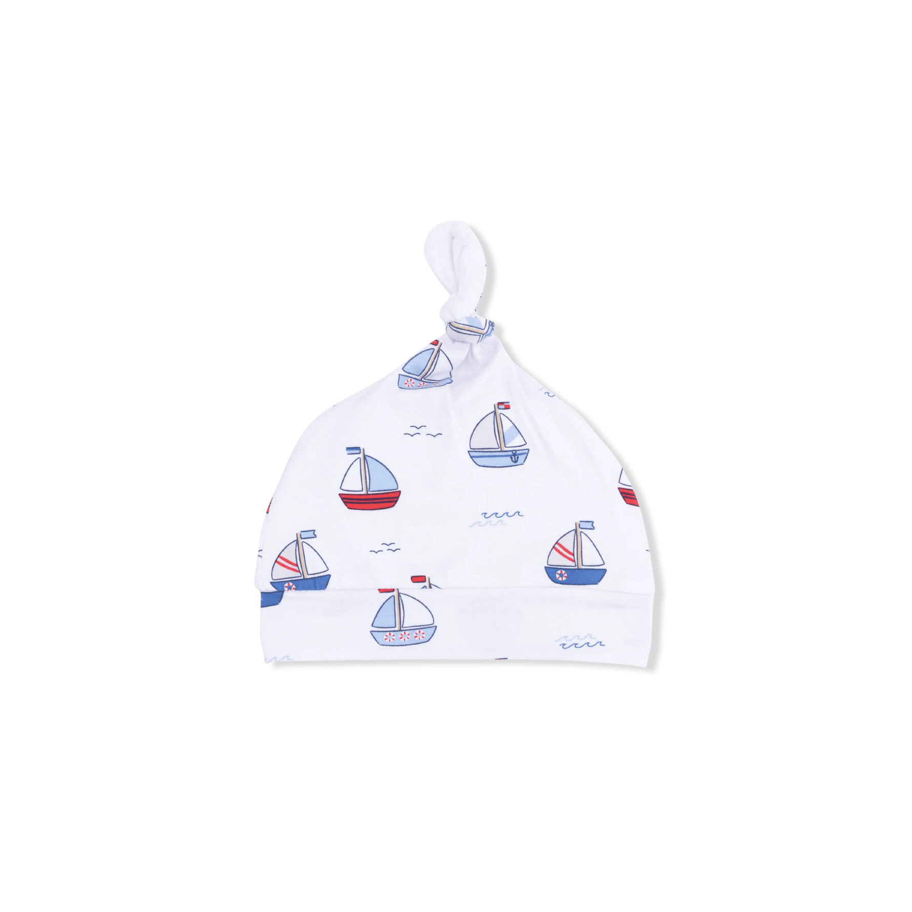 Bubbly Sailboats Blue - Knotted Hat - Baby & Toddler Clothing, Bib, Swim cap, Hat | Everetts Place
