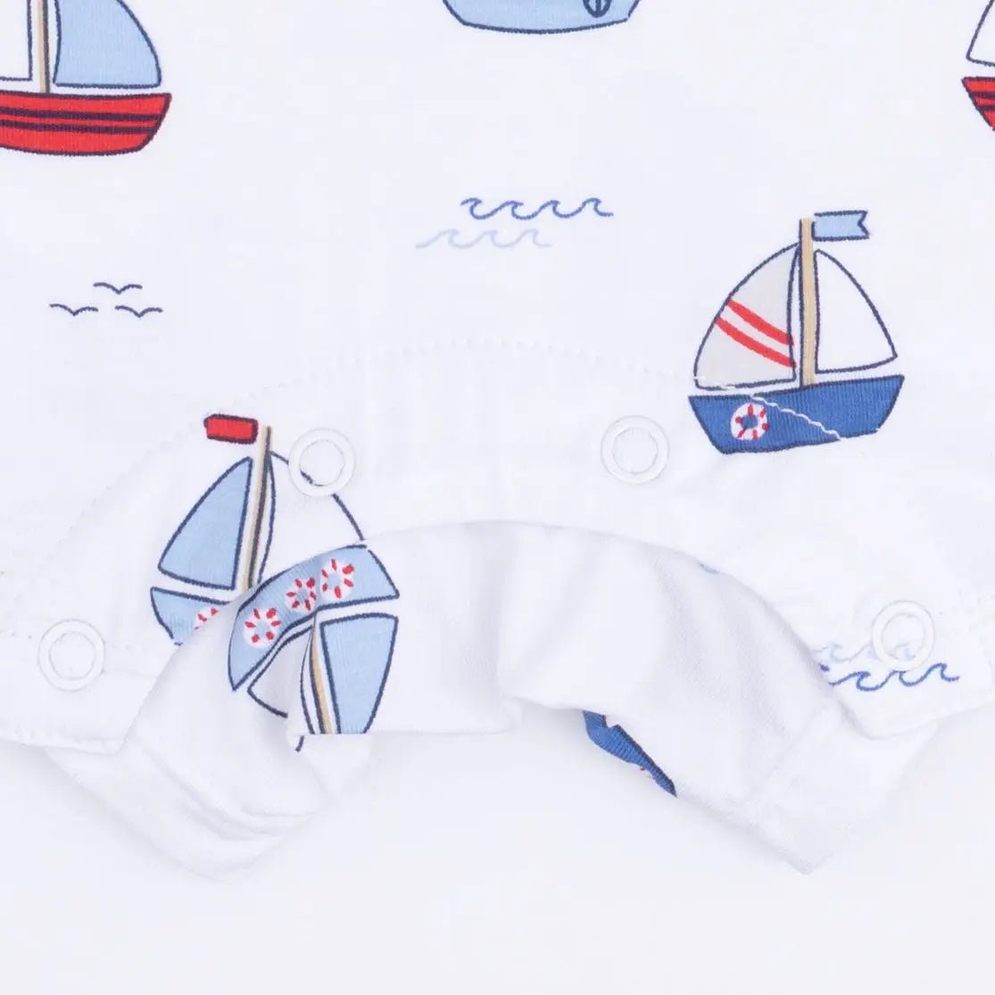 Angel Dear Bubbly Sailboats Blue - Polo Shortie - 