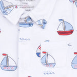 Angel Dear Bubbly Sailboats Blue - Polo Shortie - 
