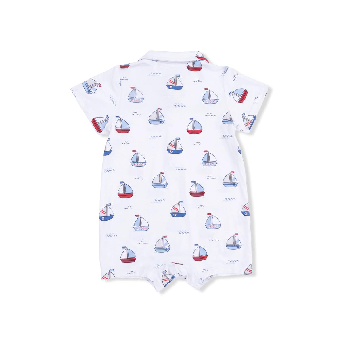 Angel Dear Bubbly Sailboats Blue - Polo Shortie - 