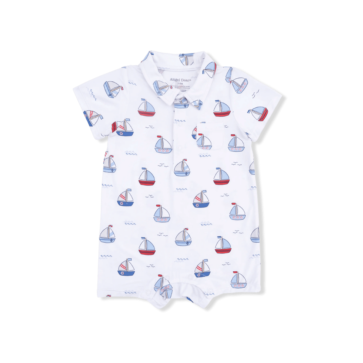 Angel Dear Bubbly Sailboats Blue - Polo Shortie - 