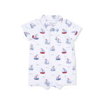 Angel Dear Bubbly Sailboats Blue - Polo Shortie - 