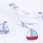 Angel Dear Bubbly Sailboats Blue - Short Sleeve Loungewear Set - 