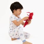 Angel Dear Bubbly Sailboats Blue - Short Sleeve Loungewear Set - 