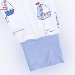 Angel Dear Bubbly Sailboats Blue - Short Sleeve Loungewear Set - 