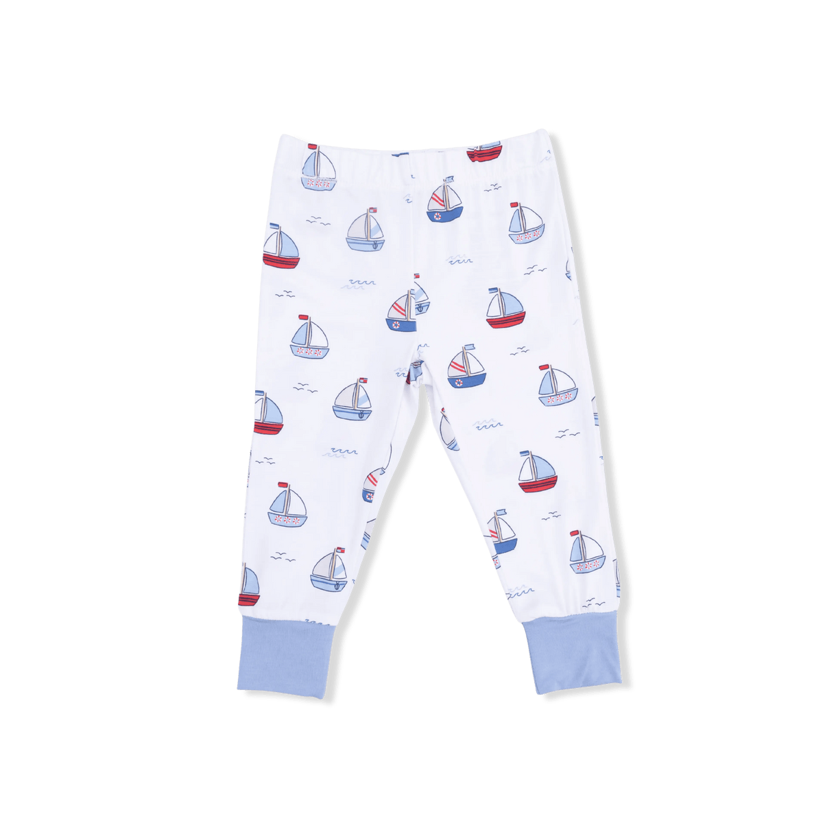 Angel Dear Bubbly Sailboats Blue - Short Sleeve Loungewear Set - 