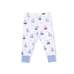 Angel Dear Bubbly Sailboats Blue - Short Sleeve Loungewear Set - 