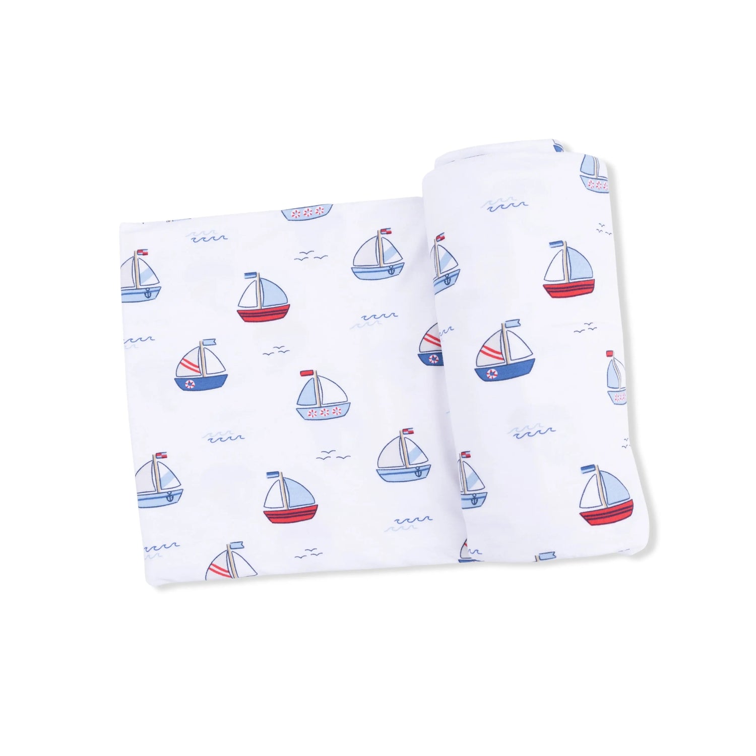 Angel Dear Bubbly Sailboats Blue - Swaddle Blanket - 