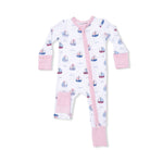 Angel Dear Bubbly Sailboats Pink - Convertible Romper - 