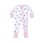 Angel Dear Bubbly Sailboats Pink - Convertible Romper - 