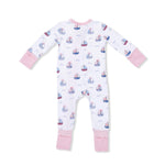 Angel Dear Bubbly Sailboats Pink - Convertible Romper - 