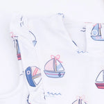 Angel Dear Bubbly Sailboats Pink - Ruffle Bodysuit Dress - 