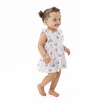 Angel Dear Bubbly Sailboats Pink - Ruffle Bodysuit Dress - 