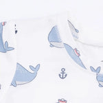 Angel Dear Bubbly Sailor Whales Blue - Loungewear Short Set - 