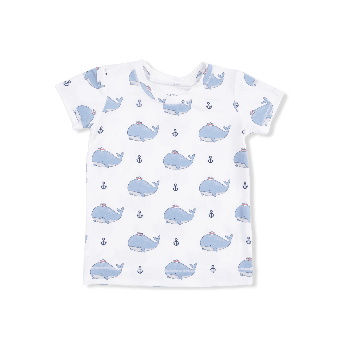 Angel Dear Bubbly Sailor Whales Blue - Loungewear Short Set - 