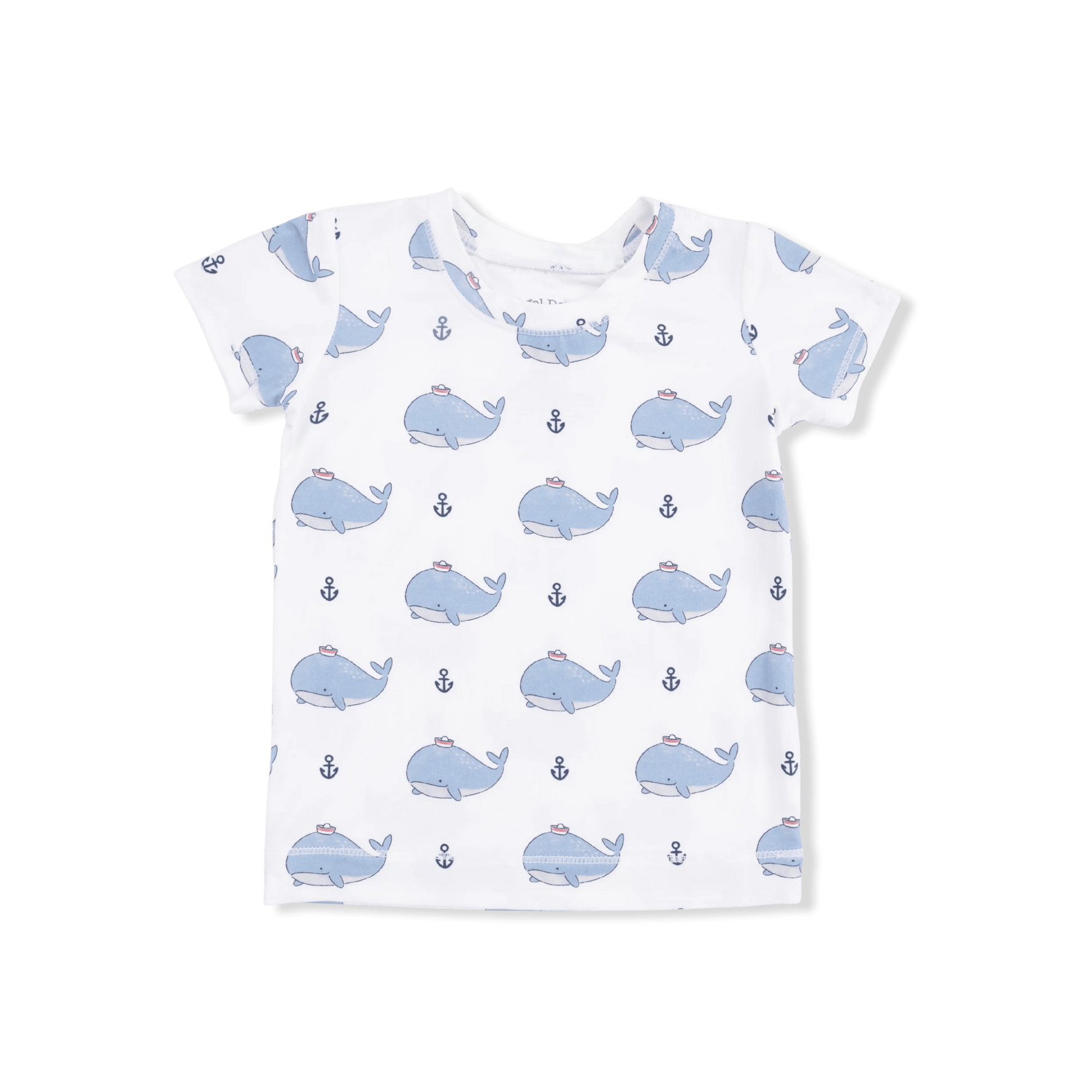 Angel Dear Bubbly Sailor Whales Blue - Loungewear Short Set - 