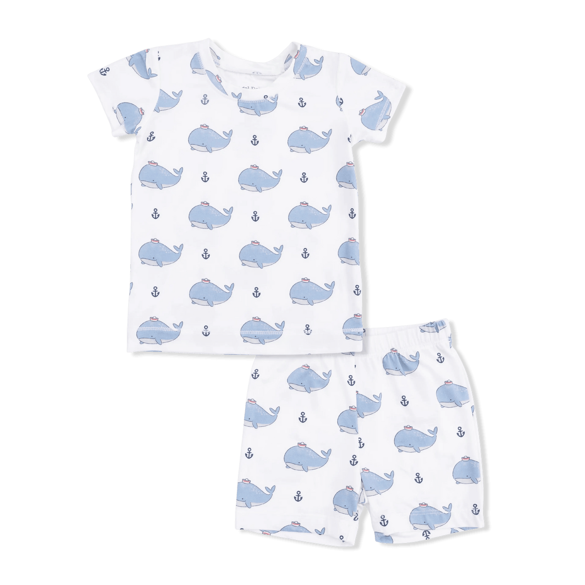Angel Dear Bubbly Sailor Whales Blue - Loungewear Short Set - 
