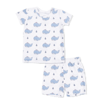 Angel Dear Bubbly Sailor Whales Blue - Loungewear Short Set - 