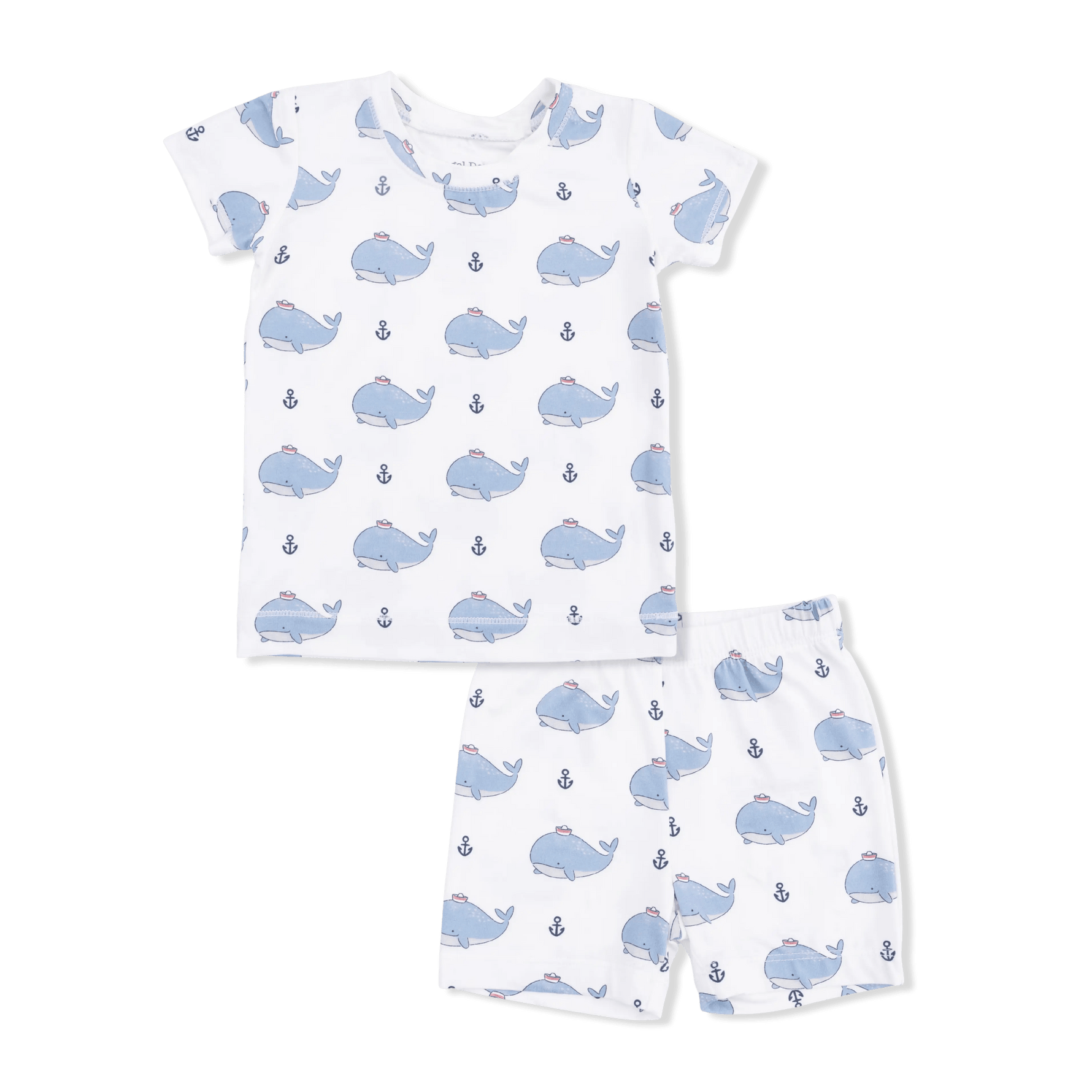 Angel Dear Bubbly Sailor Whales Blue - Loungewear Short Set - 