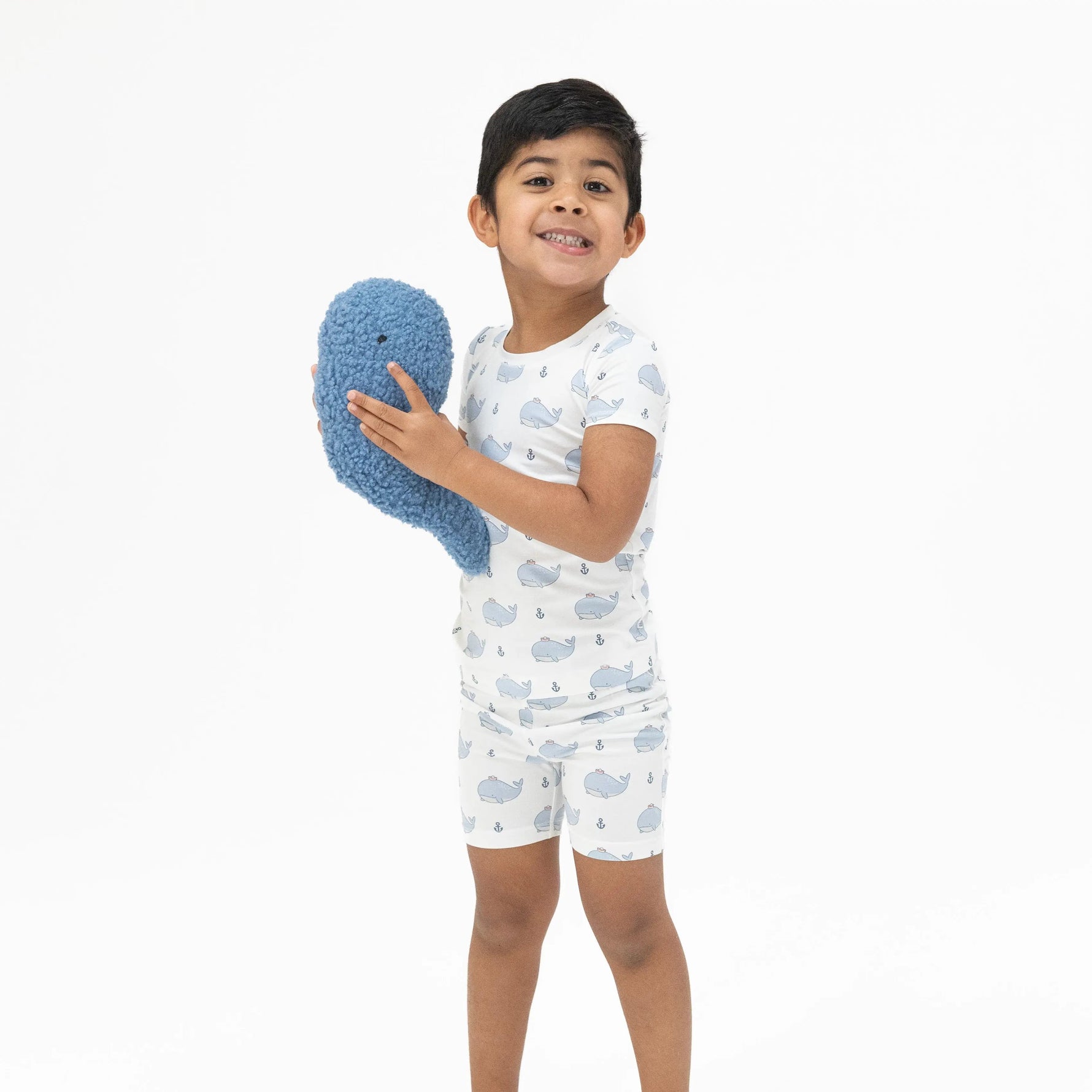 Angel Dear Bubbly Sailor Whales Blue - Loungewear Short Set - 