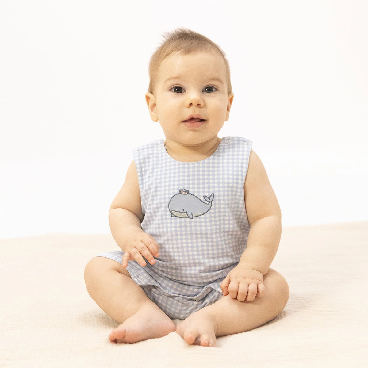 Angel Dear Bubbly Sailor Whales Blue - Sleeveless Jon Jon - 