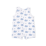 Angel Dear Bubbly Sailor Whales Blue - Sleeveless Shortie Romper - 