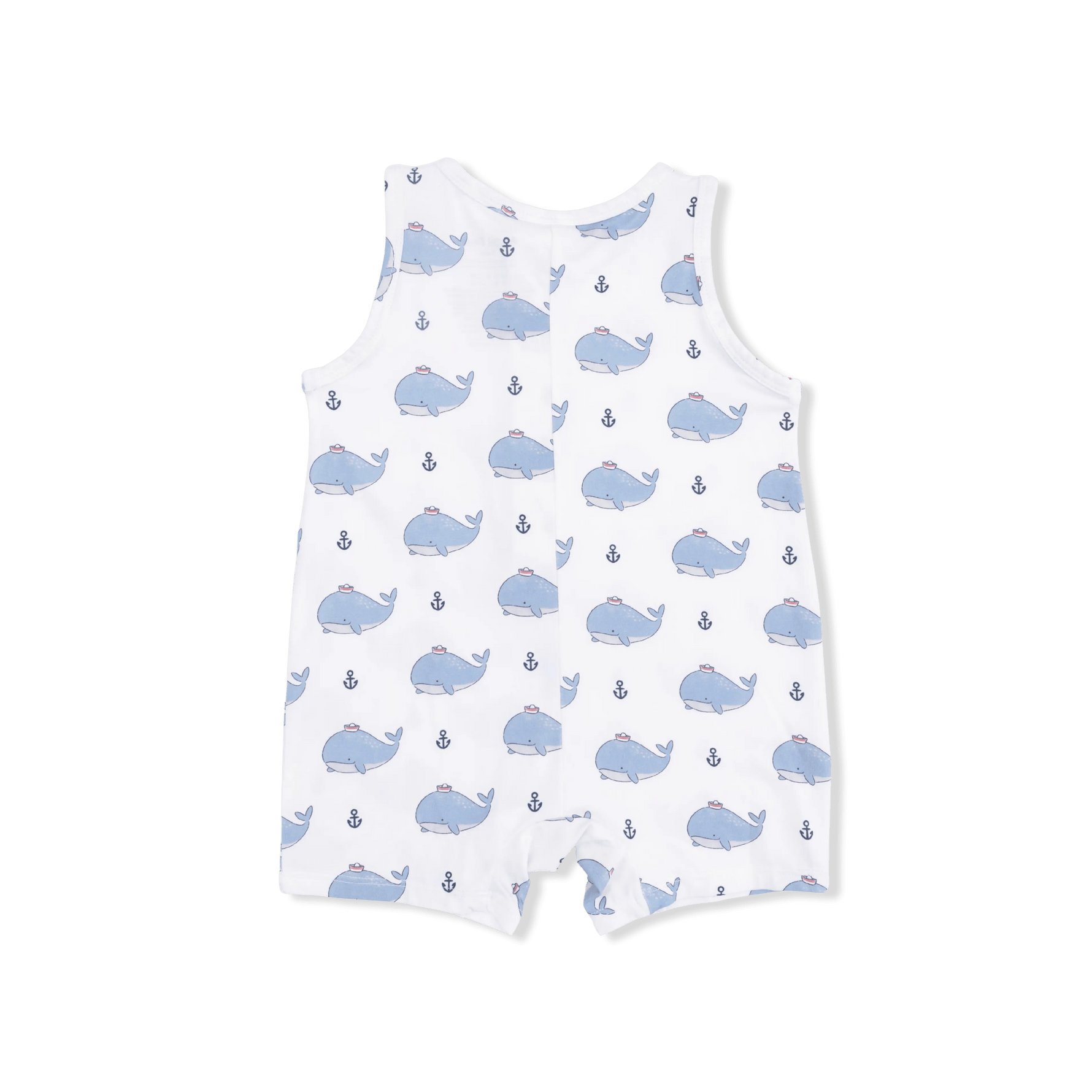 Angel Dear Bubbly Sailor Whales Blue - Sleeveless Shortie Romper - 