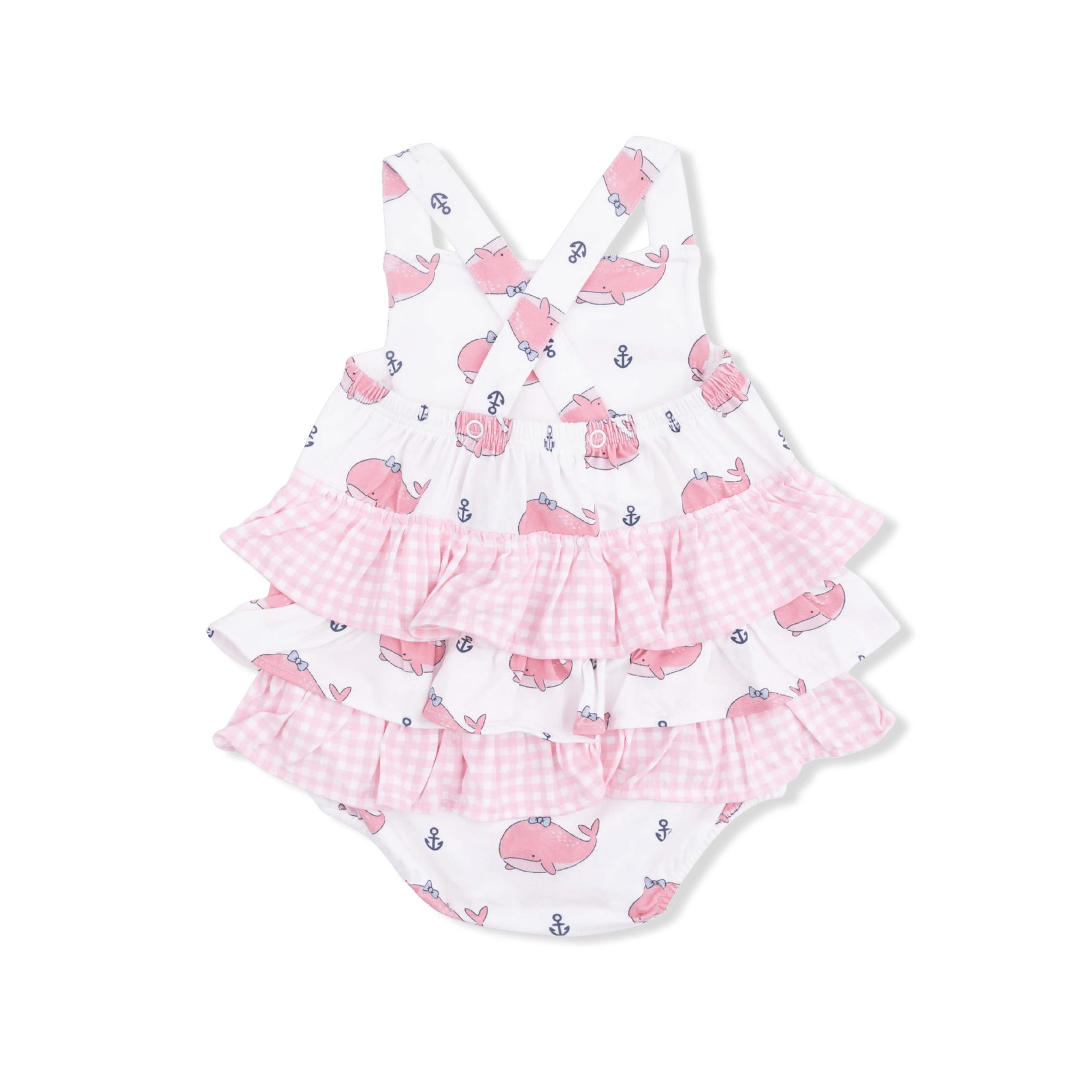 Angel Dear Bubbly Whale with Bow Pink - Ruffle Sunsuit - 