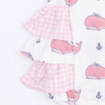 Angel Dear Bubbly Whale with Bow Pink - Ruffle Sunsuit - 