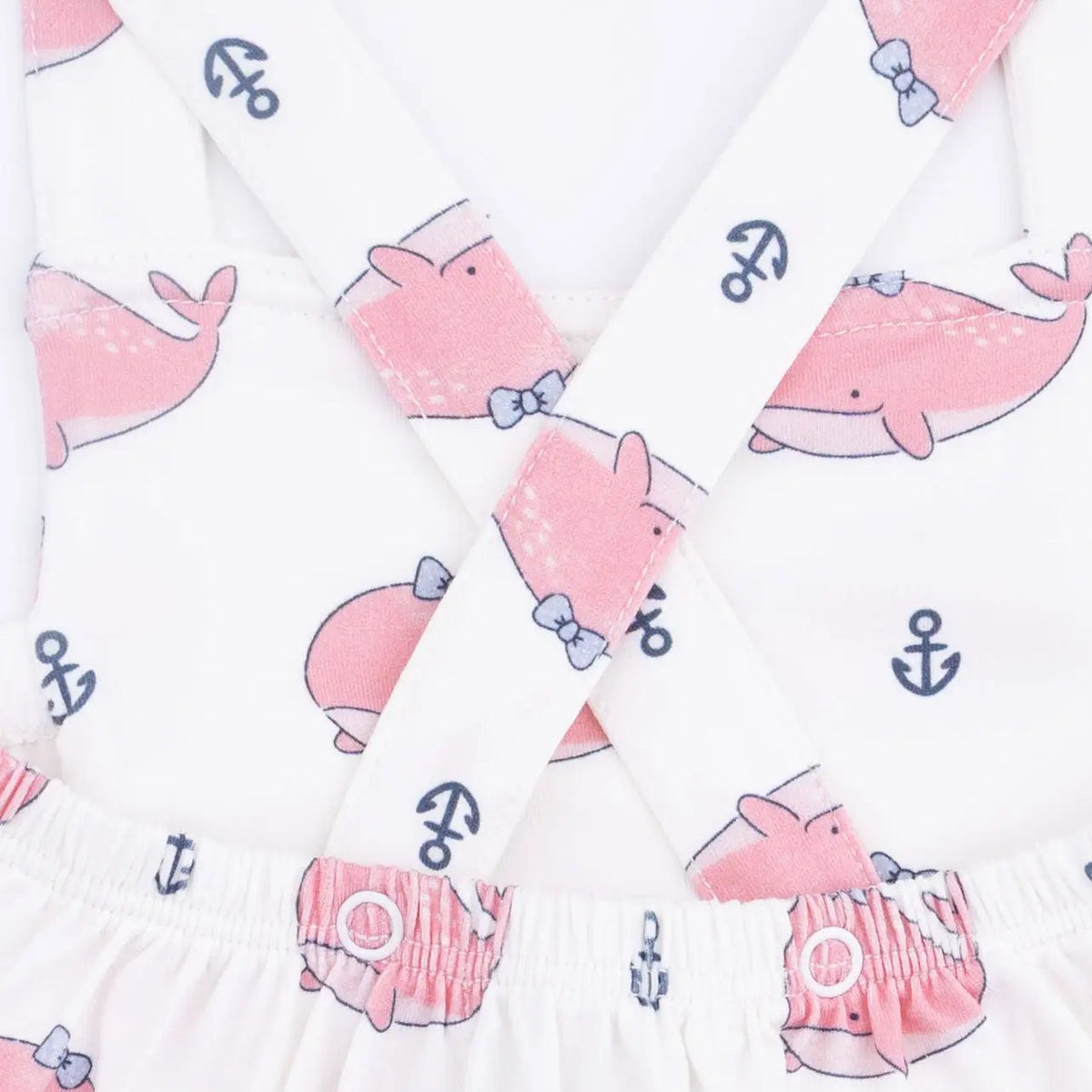 Angel Dear Bubbly Whale with Bow Pink - Ruffle Sunsuit - 