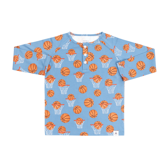 Sweet Bamboo Buckets Raglan Henley Button Up Shirt For Kids Sweet Bamboo Everetts Place: Online Boutique