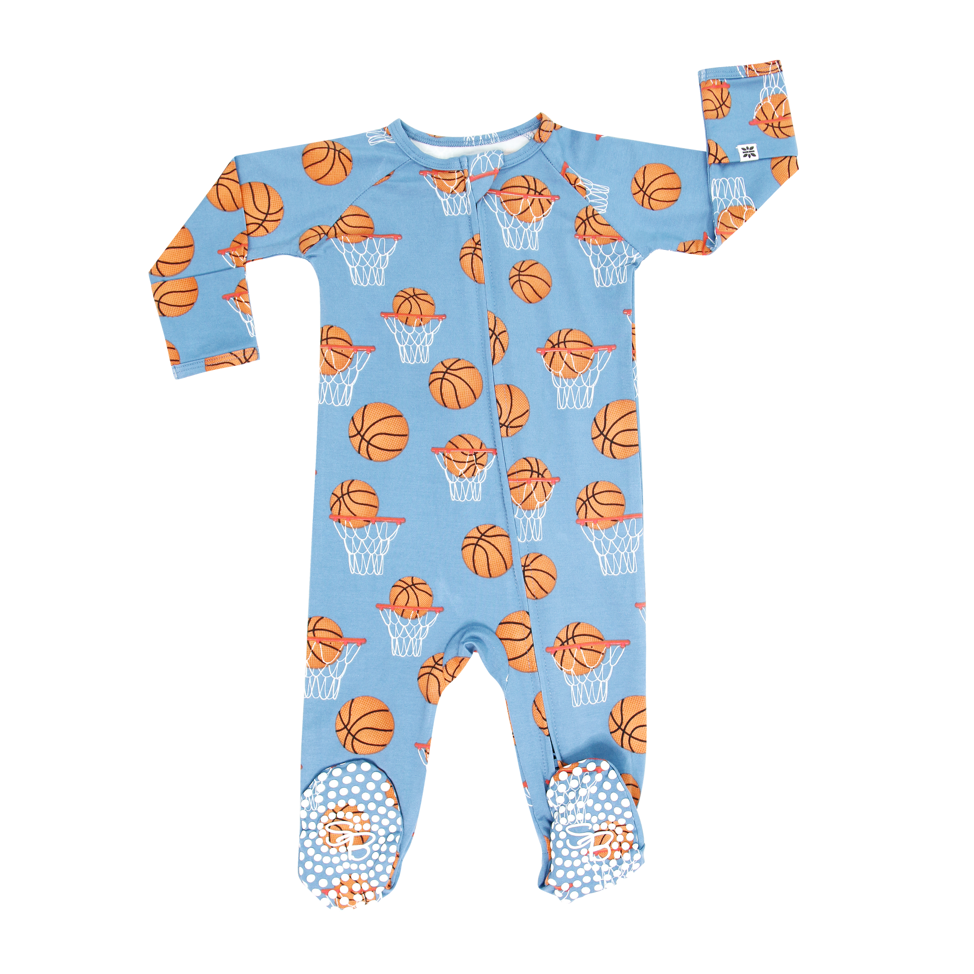 Sweet Bamboo Buckets Zipper Footie Basketball For Babies Sweet Bamboo Everetts Place: Online Boutique