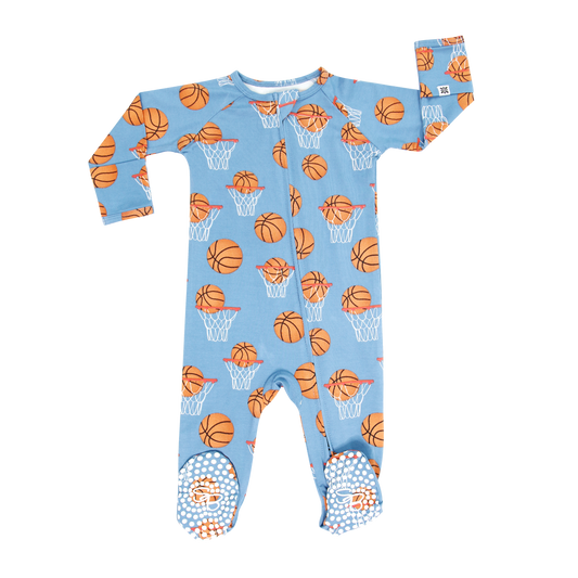 Sweet Bamboo Buckets Zipper Footie Basketball For Babies Sweet Bamboo Everetts Place: Online Boutique