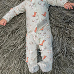 Sweet Bamboo Bulls Boots Lasso Western Zipper Footie with Silicone Grips for Babies - 