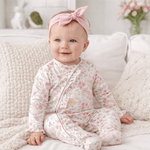 Tesa Babe Bunny Blooms Soft Bamboo Zipper Romper for EasterEveretts Place
