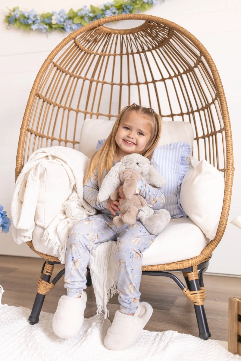 Little Joy Co. Bunny Blossoms 2Pc Bamboo Pajamas Soft Breathable Comfort - Everetts Place Boutique - 
