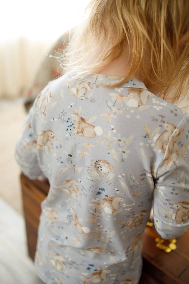 Little Joy Co. Bunny Blossoms 2Pc Bamboo Pajamas Soft Breathable Comfort - Everetts Place Boutique - 