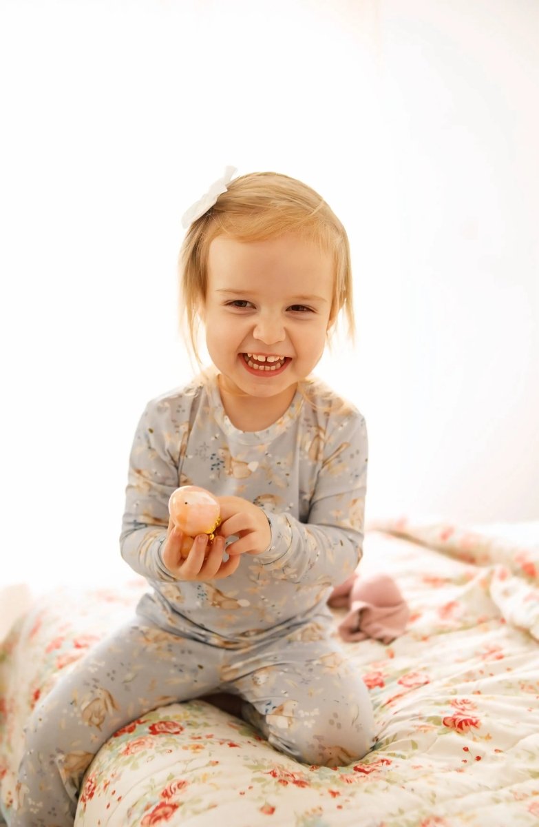 Little Joy Co. Bunny Blossoms 2Pc Bamboo Pajamas Soft Breathable Comfort - Everetts Place Boutique - 