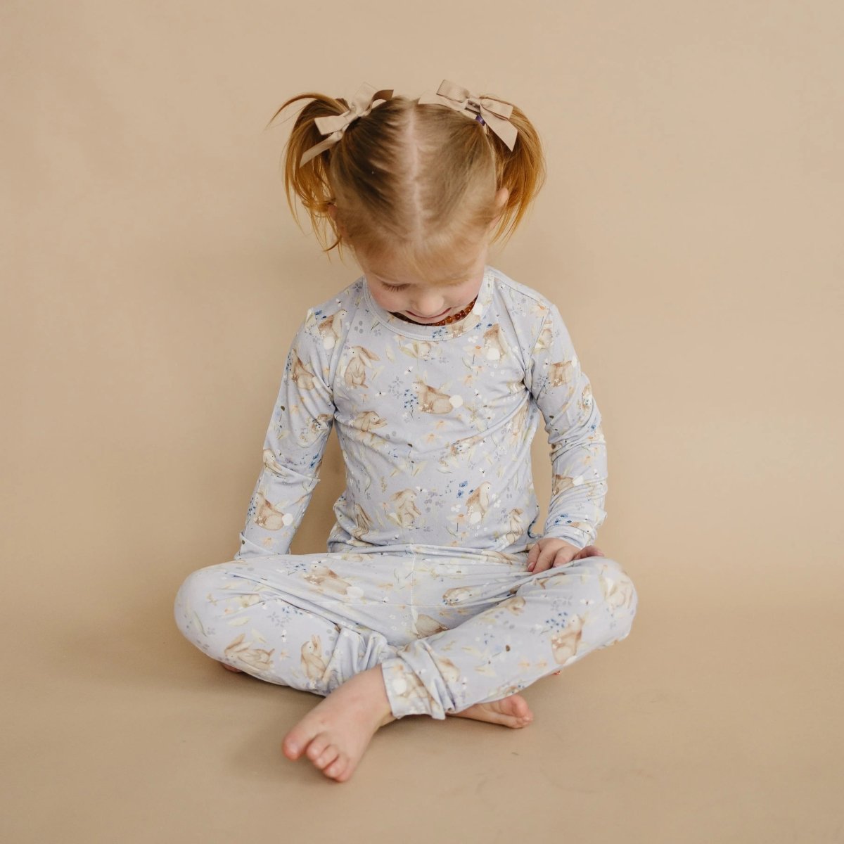 Little Joy Co. Bunny Blossoms 2Pc Bamboo Pajamas Soft Breathable Comfort - Everetts Place Boutique - 
