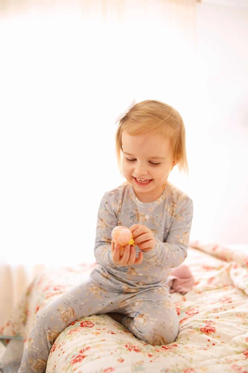 Little Joy Co. Bunny Blossoms 2Pc Bamboo Pajamas Soft Breathable Comfort - Everetts Place Boutique - 