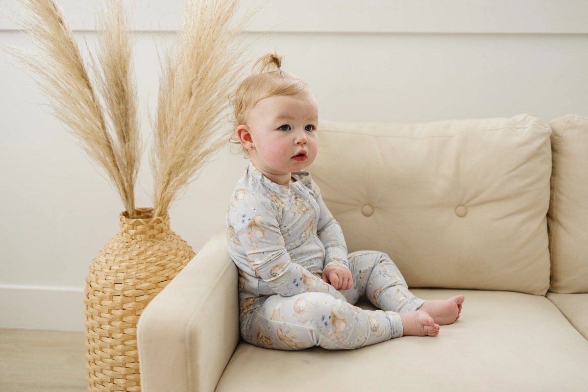 Little Joy Co. Bunny Blossoms Bamboo Zippy Romper For Your Baby Everyday - Everetts Place Boutique - 