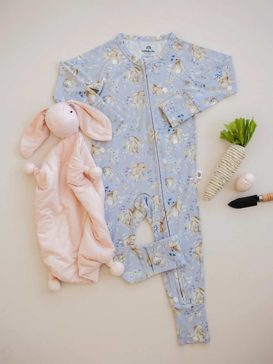 Little Joy Co. Bunny Blossoms Bamboo Zippy Romper For Your Baby Everyday - Everetts Place Boutique - 