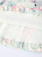 Rylee Faith Designs Bunny Bow Print Twirl Short Sleeve Dress - 