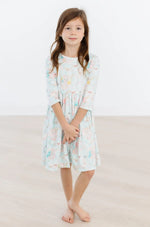 Mila & Rose ® Bunny Dreams 3/4 Sleeve Pocket Twirl Dress - 