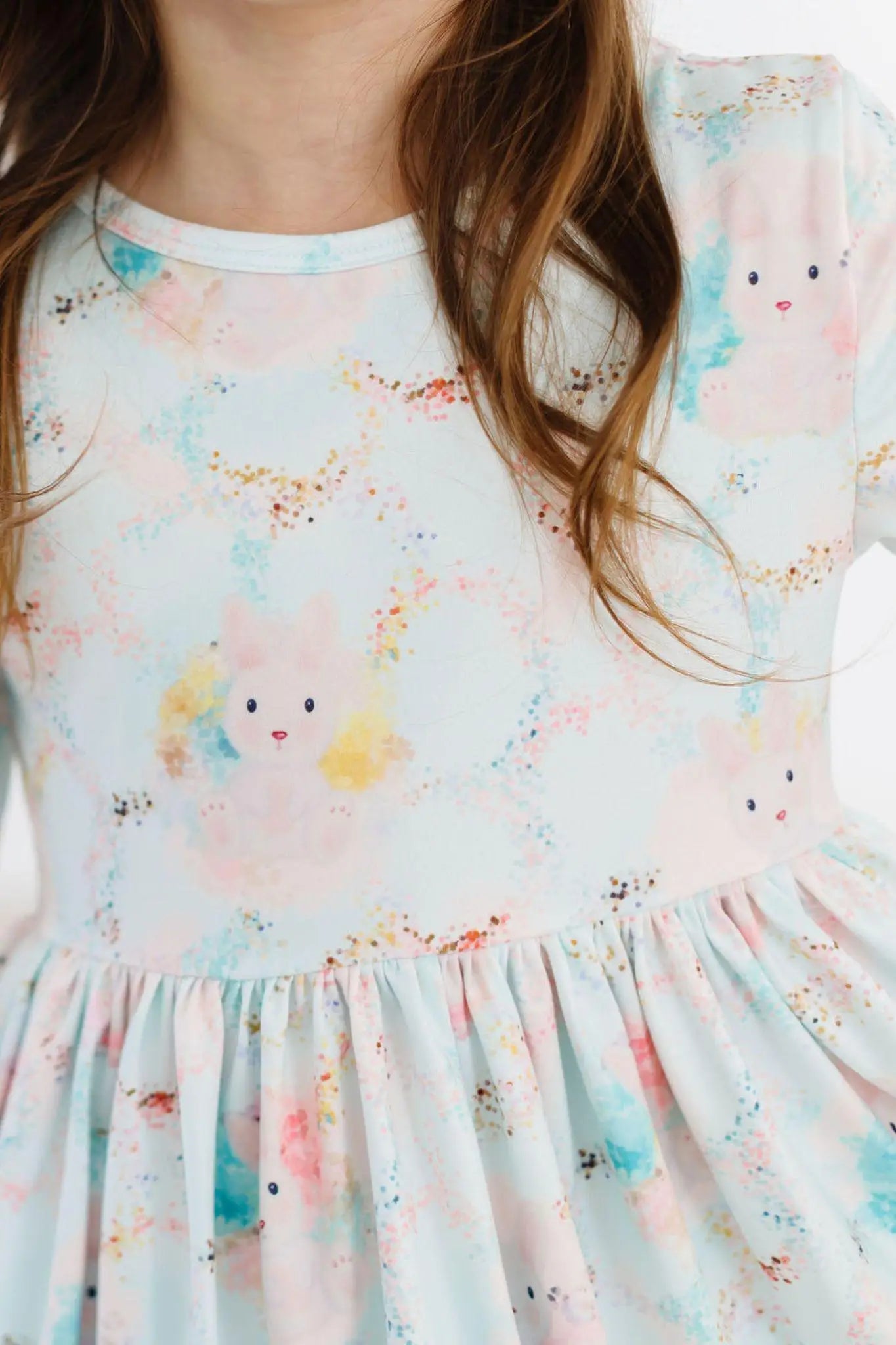 Mila & Rose ® Bunny Dreams 3/4 Sleeve Pocket Twirl Dress - 