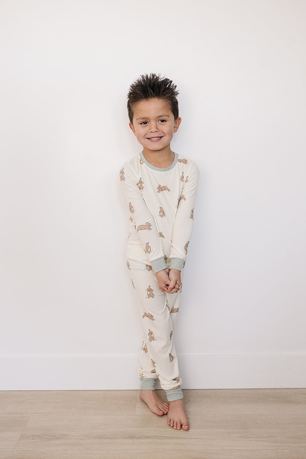 Mebie Baby Bunny Ribbed Bamboo Cozy Sleep Set for Baby and Toddler - 