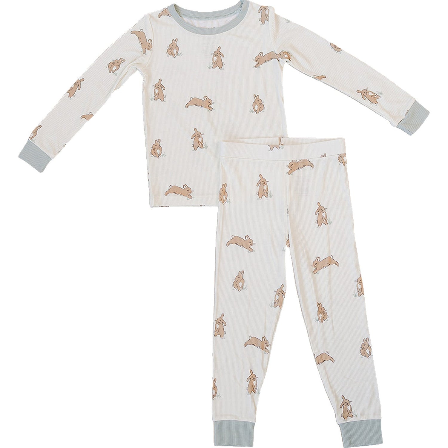 Mebie Baby Bunny Ribbed Bamboo Cozy Sleep Set for Baby and Toddler - 
