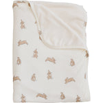 Mebie Baby Bunny Ribbed Bamboo Fleece Baby Quilt With Cozy Backing And Bunny Print - 