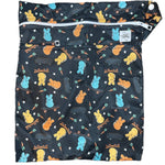 Texas Tushies Bunny Skateboards Double Zipper Wet Bag with Strap for Skateboarders - 